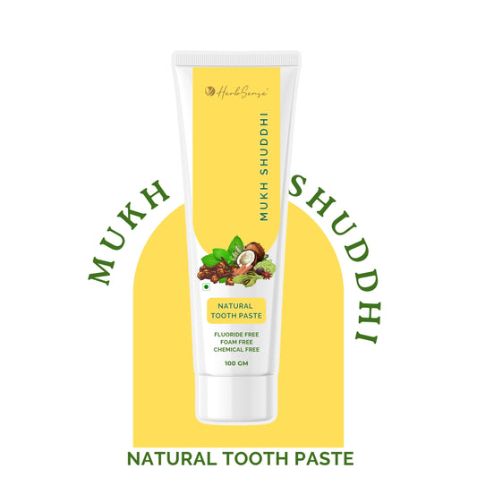 Herbsense Mukh Shuddhi Natural Tooth Paste, Foam Free, Fluoride Free, Ayurvedic Blend , 100gm