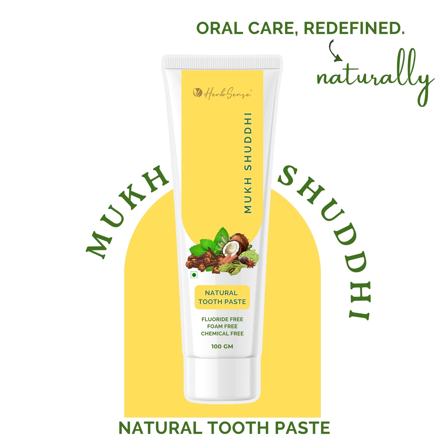Natural Tooth Paste, Foam Free, Fluoride Free, Ayurvedic Blend , 100gm