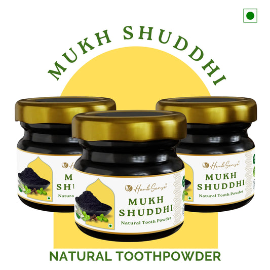 Mukh Shuddhi Herbal Tooth Powder Combo Pack of 3 | Zero Waste & Eco-friendly Oral Care