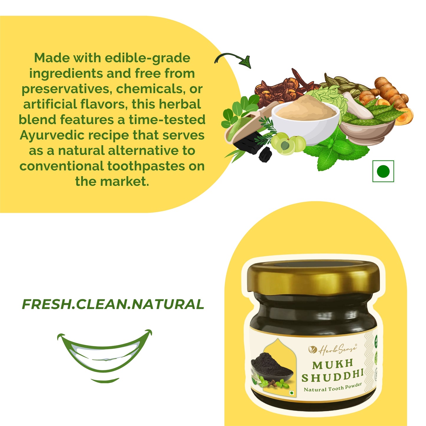 Mukh Shuddhi Herbal Tooth Powder Combo Pack of 3 | Zero Waste & Eco-friendly Oral Care