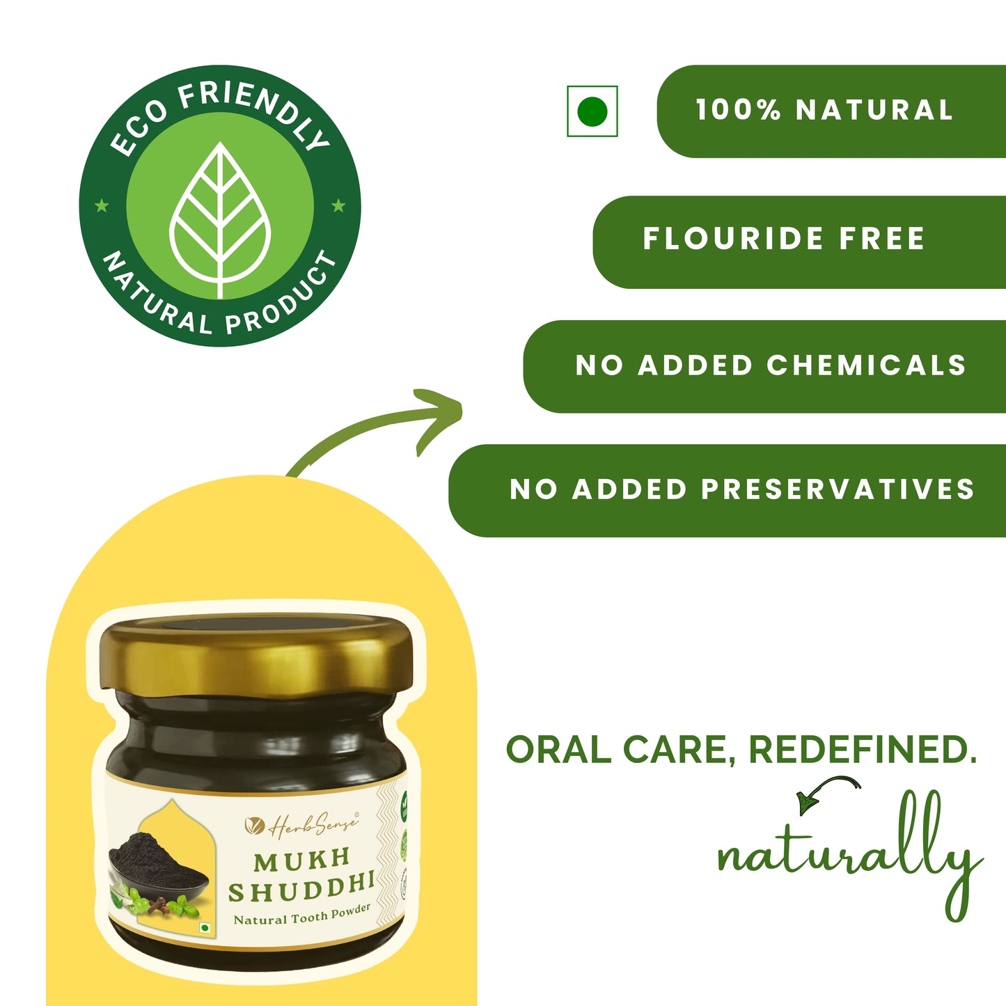 Mukh Shuddhi Herbal Tooth Powder Combo Pack of 3 | Zero Waste & Eco-friendly Oral Care