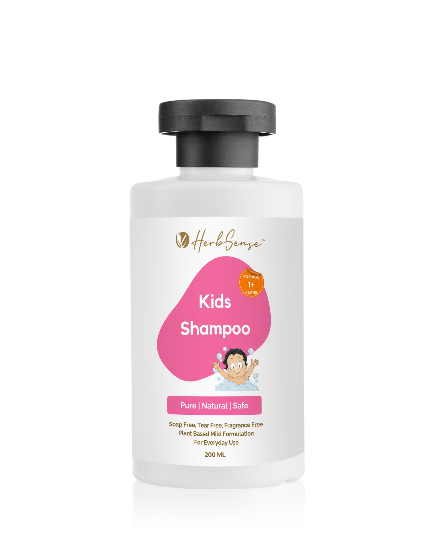 Kids Daily Shampoo & Kids Body Wash Combo Pack, Plant Based, Pure Natural & Safe, Tear Free, Zero Added Fragrance & Color (Pack of 2, 200ml x 2) For Age 1-3 Years