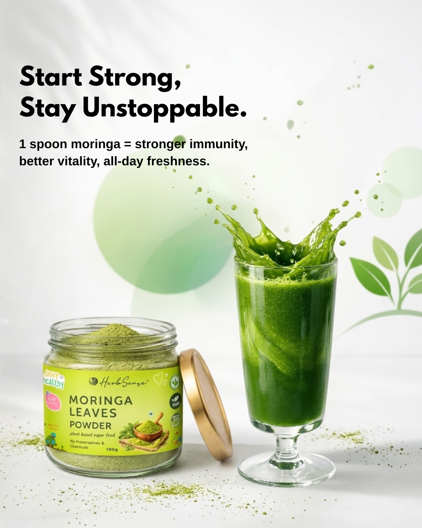 Moringa Leaves Powder-100gm- For Healthy Body & Skin, Superfood Packed with Antioxidants & Vitamins