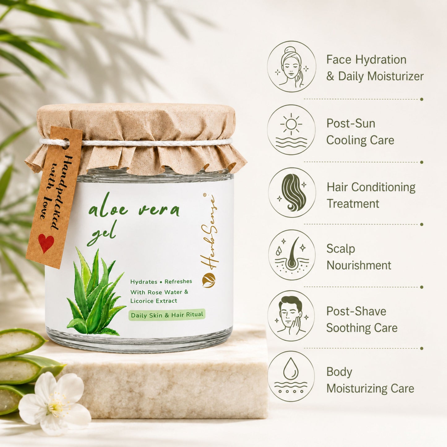 Pure Aloe Vera Gel -Moisturizing & Hydrating Gel for All Skin & Hair types