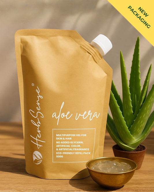 Pure Aloe Vera Gel Refill Pack 500gm | Eco-friendly , Chemical Free Gel For Hair and Skin