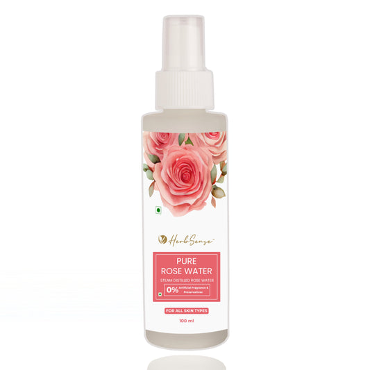 Pure Rose Water / Gulab Jal- Steam Distilled, Edible Grade,Zero Added Preservatives & Fragrance.For Skin,Body & Eyes. 100ml Spray Glass Bottle