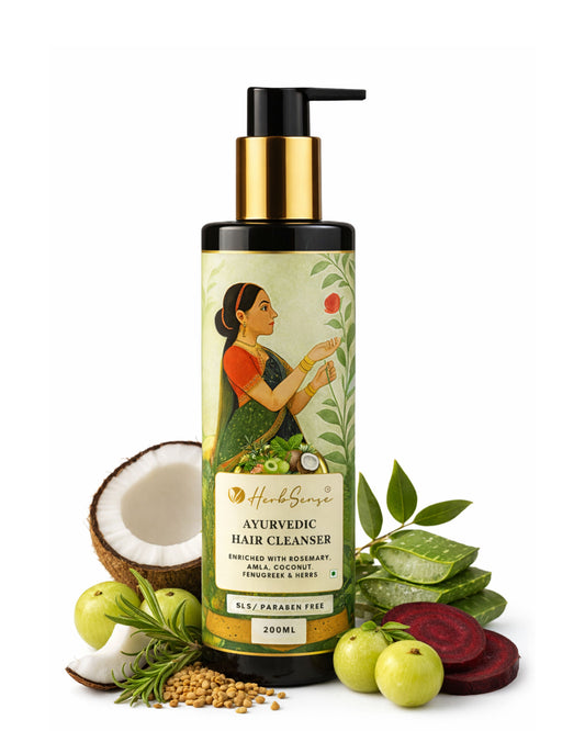 Ayurvedic Hair Cleanser, Enriched with Rosemary, Amla, Coconut, Fenugreek & Herbs, SLS Paraben Free, Healthy & Nourished Hair Shampoo, 200ml