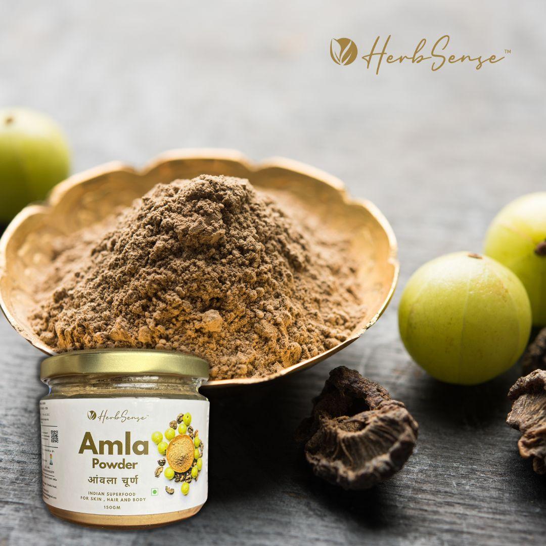 Amla Powder ( Amla Churna) -Indian Superfood For Skin, Hair & Diet | 100% Pure & Natural | 150 GM - Herbsense