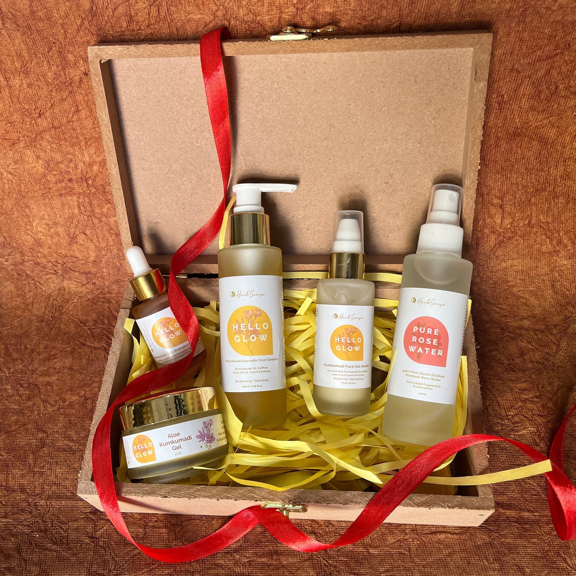 Kumkumadi Skin Care Range Eco-friendly Gift Set | 5-IN-1 Plant Based Natural Skin Care Products Gift Box | Sustainable & Zero Waste Gifting - Herbsense