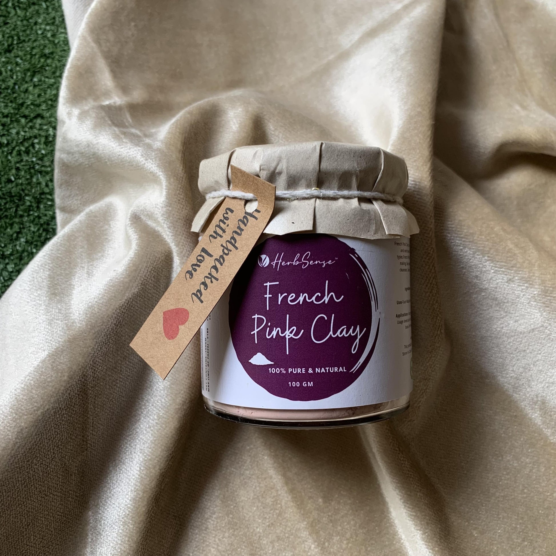 French Pink Clay For Glowing & Healthy Skin,Cleanse & Detoxify | Glass Jar Packaging 100 GM - Herbsense