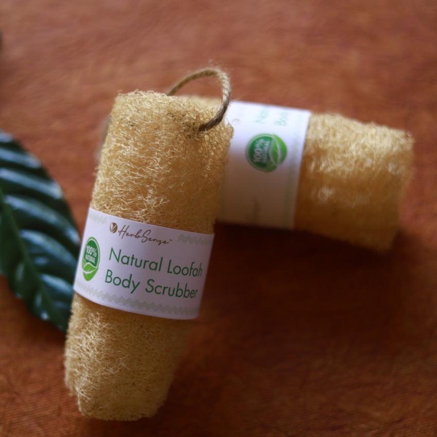 Natural Loofah Body Scrubber |100% Natural, Eco-Friendly, Biodegradable | Pack of 3 - Herbsense