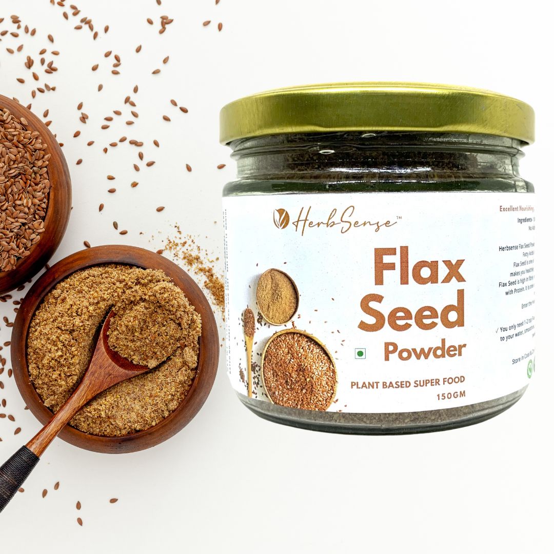 Flax Seed/Alsi/Linseed Powder- Rich in Fibre,Protein & Omega 3, Superfood | No Added Preservatives | Good For Hair, Skin Health, Daily Diet | 150 GM Glass Jar