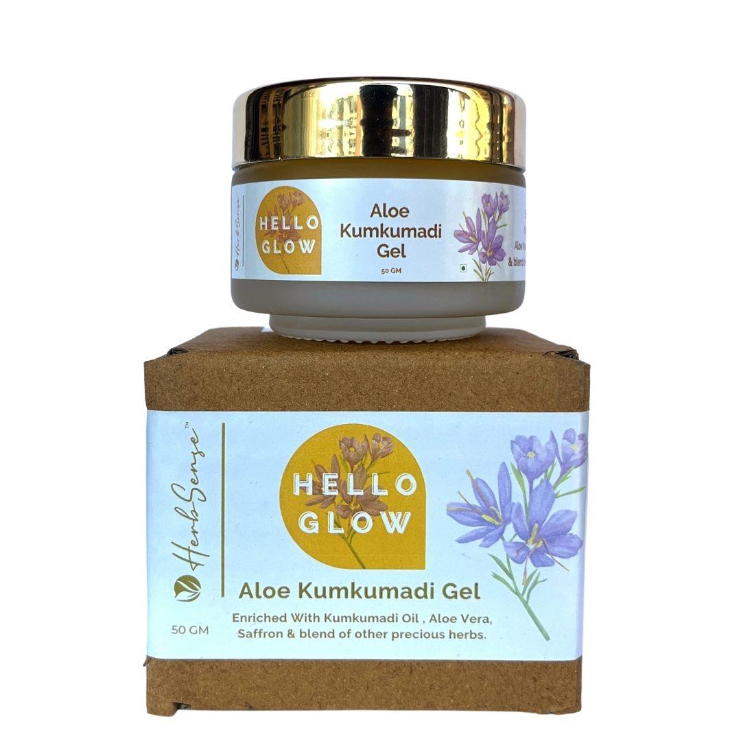 Aloe Kumkumadi Gel Moisturizer-Skin Radiance Gel,Plant Based Ingredients,Hello Glow Range -50gm - Herbsense
