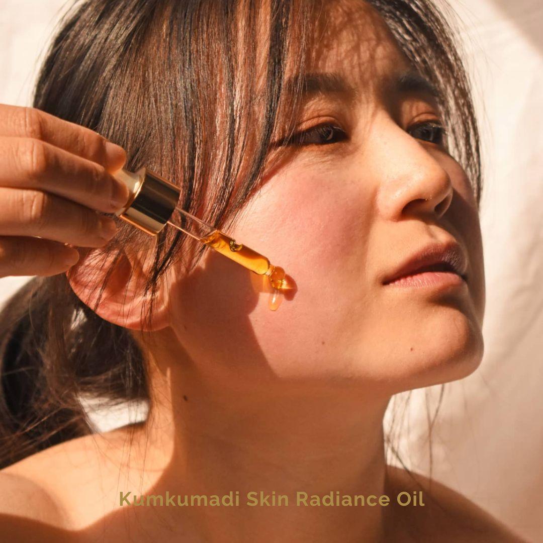 Kumkumadi Skin Radiance Oil- Authentic Ayurvedic Recipe For Glowing Skin- Night Face Serum Made with Precious Herbs- 30 ML - Herbsense