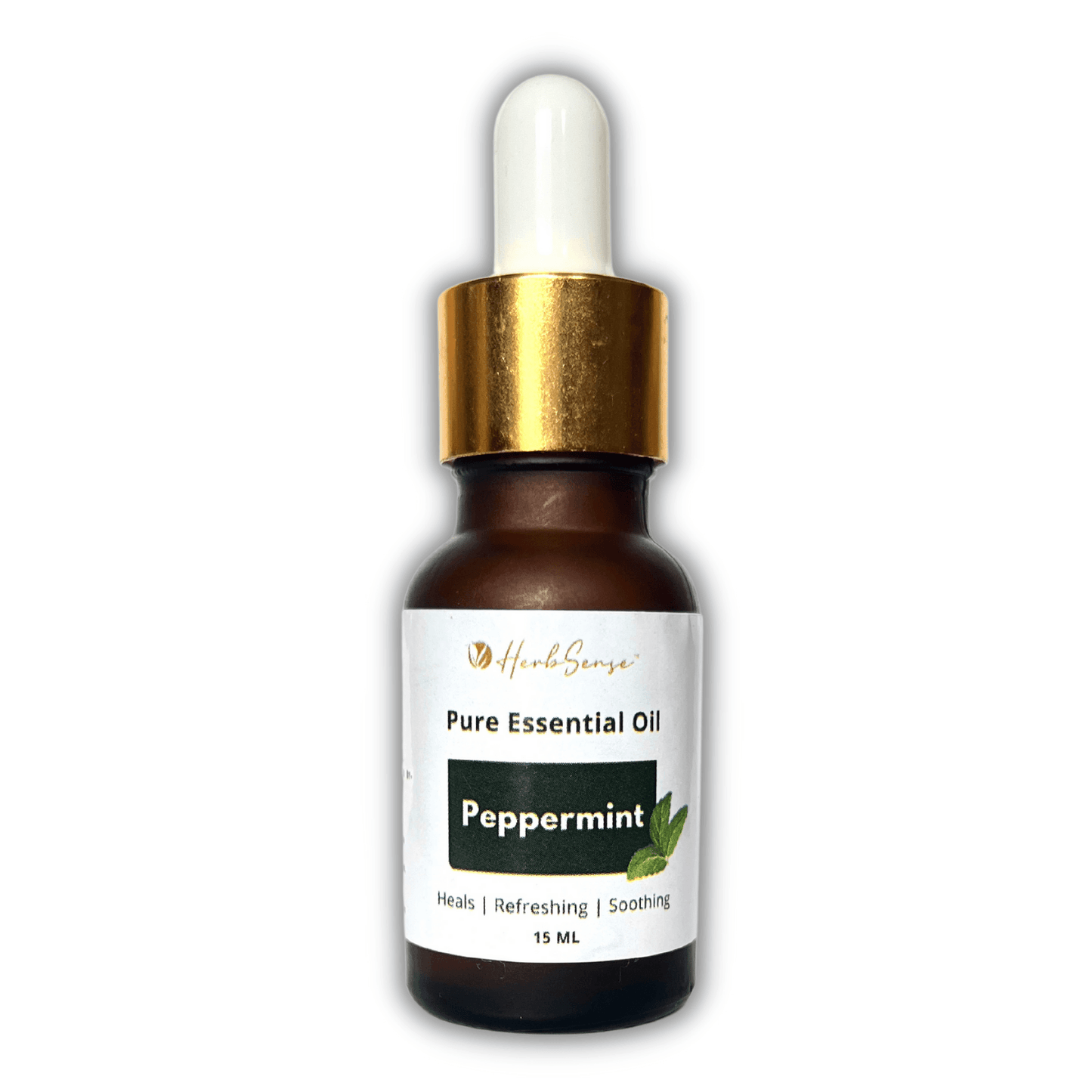 Peppermint Essential Oil For Hair Regrowth, Skin, Face, Cold, Congestion, Steam Inhaler, Diffuser Oil. 100% Natural, Undiluted, Pure & Therapeutic Grade Essential Oil.- 15ML - Herbsense