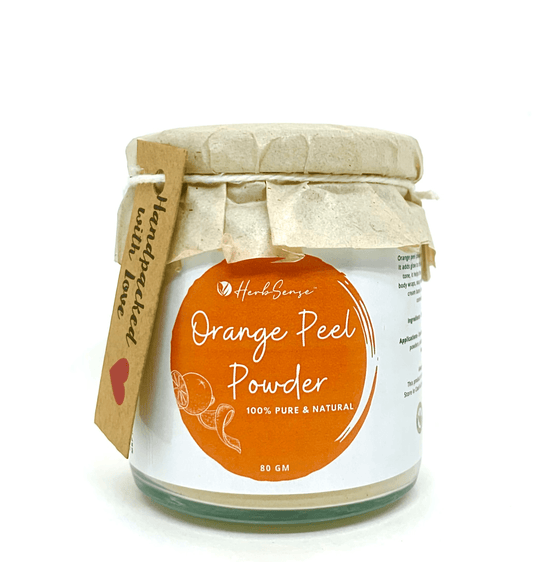 Pure Orange Peel Powder-80 gm ( No added Preservatives ,Eco-friendly Packaging ) - Herbsense