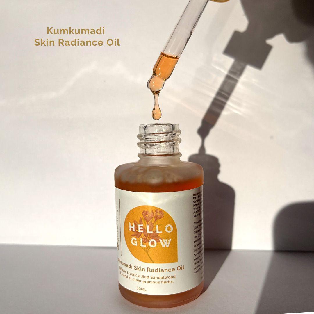 Kumkumadi Skin Radiance Oil- Authentic Ayurvedic Recipe For Glowing Skin- Night Face Serum Made with Precious Herbs- 30 ML - Herbsense